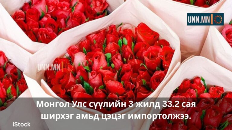 Монгол Улс сүүлийн 3 жилд 33.2 сая ширхэг амьд цэцэг импортолжээ.